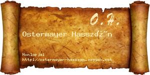 Ostermayer Hasszán névjegykártya